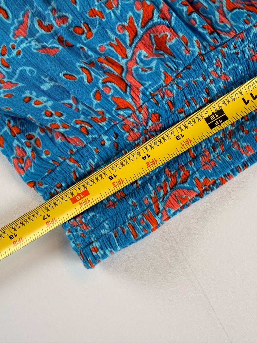 East 5th Boho Paisley Maxi Skirt Large Blue Orange‎ Smocked Waist Festival Skirt - Picture 3 of 7